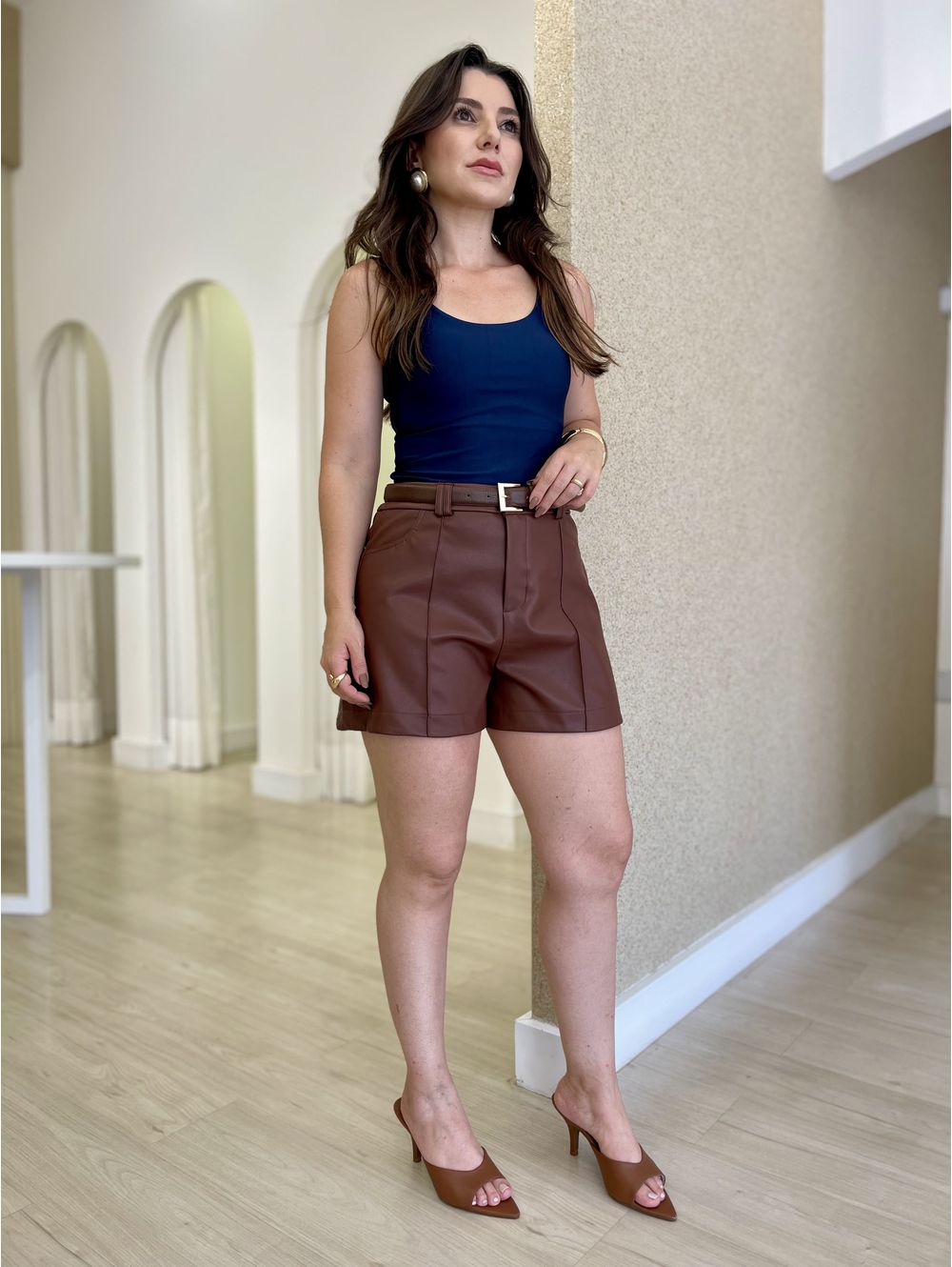 Shorts Elisa Marrom - Maria Clara