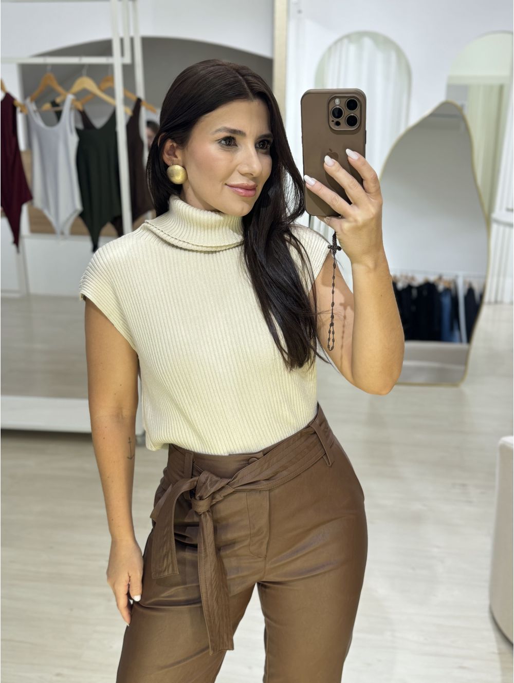 Blusa Debora Bege - Maria Clara