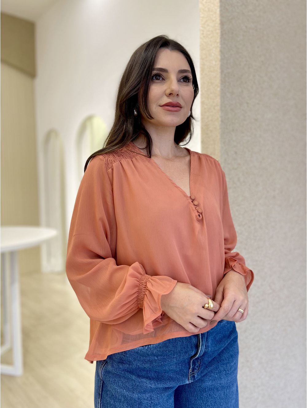 Blusa Estela Goiaba - Maria Clara