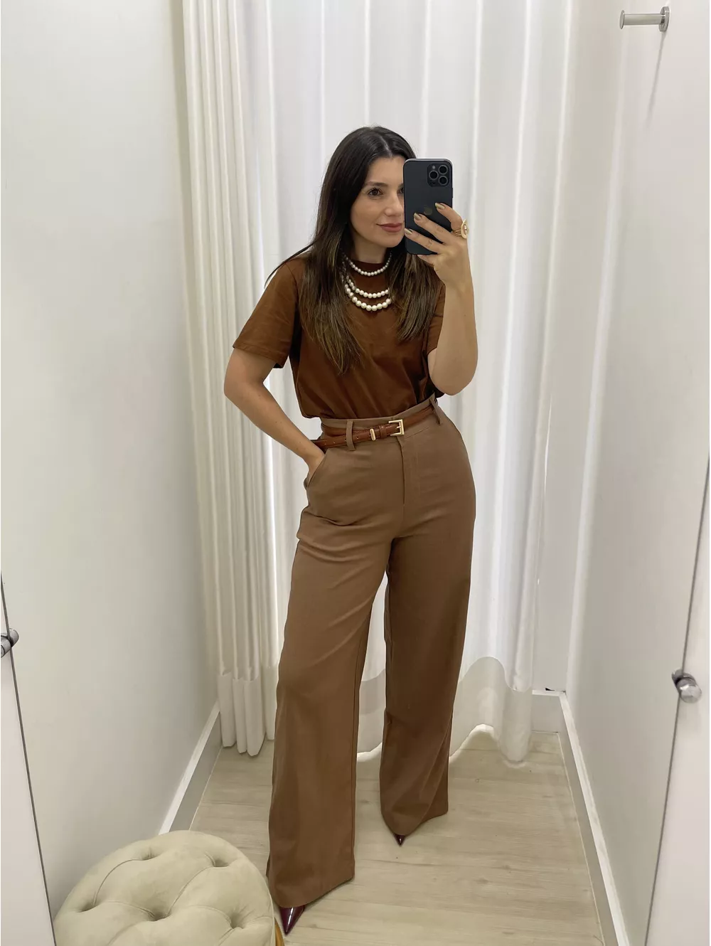 Calça Lidia chocolate - Maria Clara