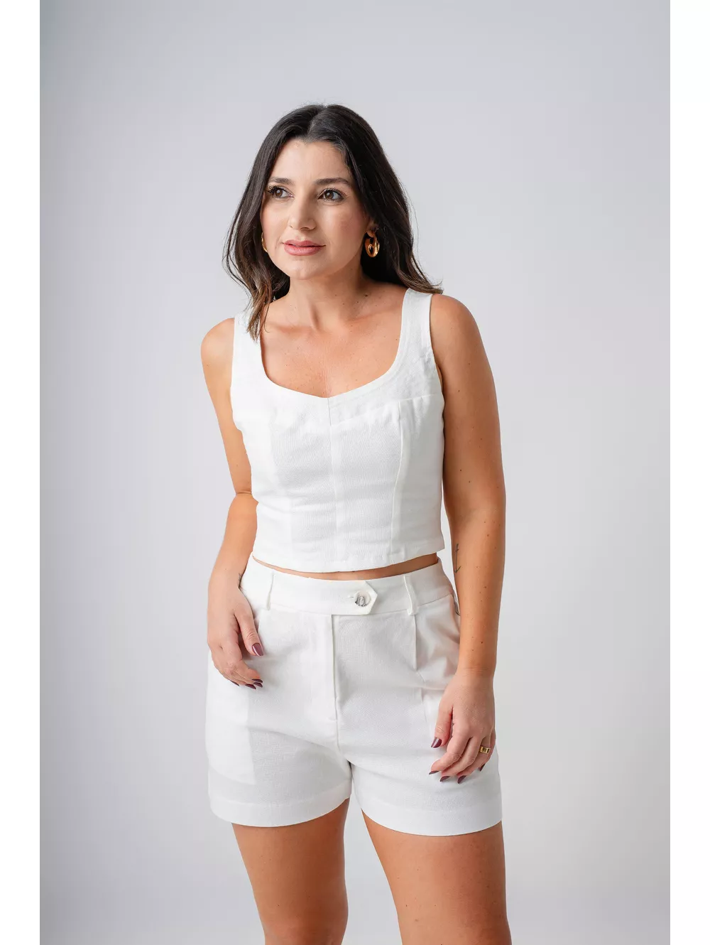 Shorts Zoe Off White - Maria Clara