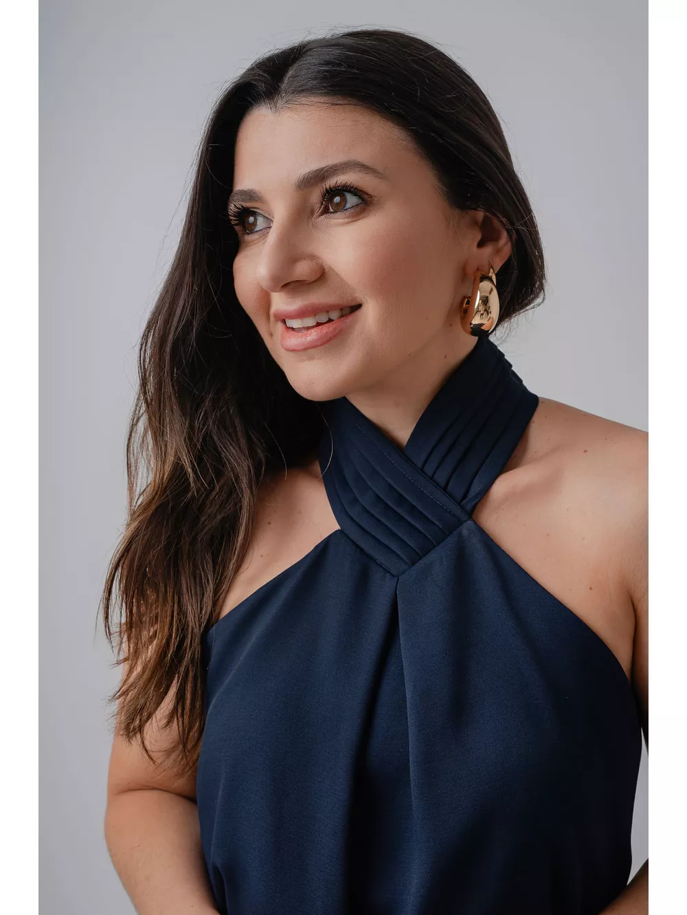 Blusa Leticia Azul Marinho - Maria Clara