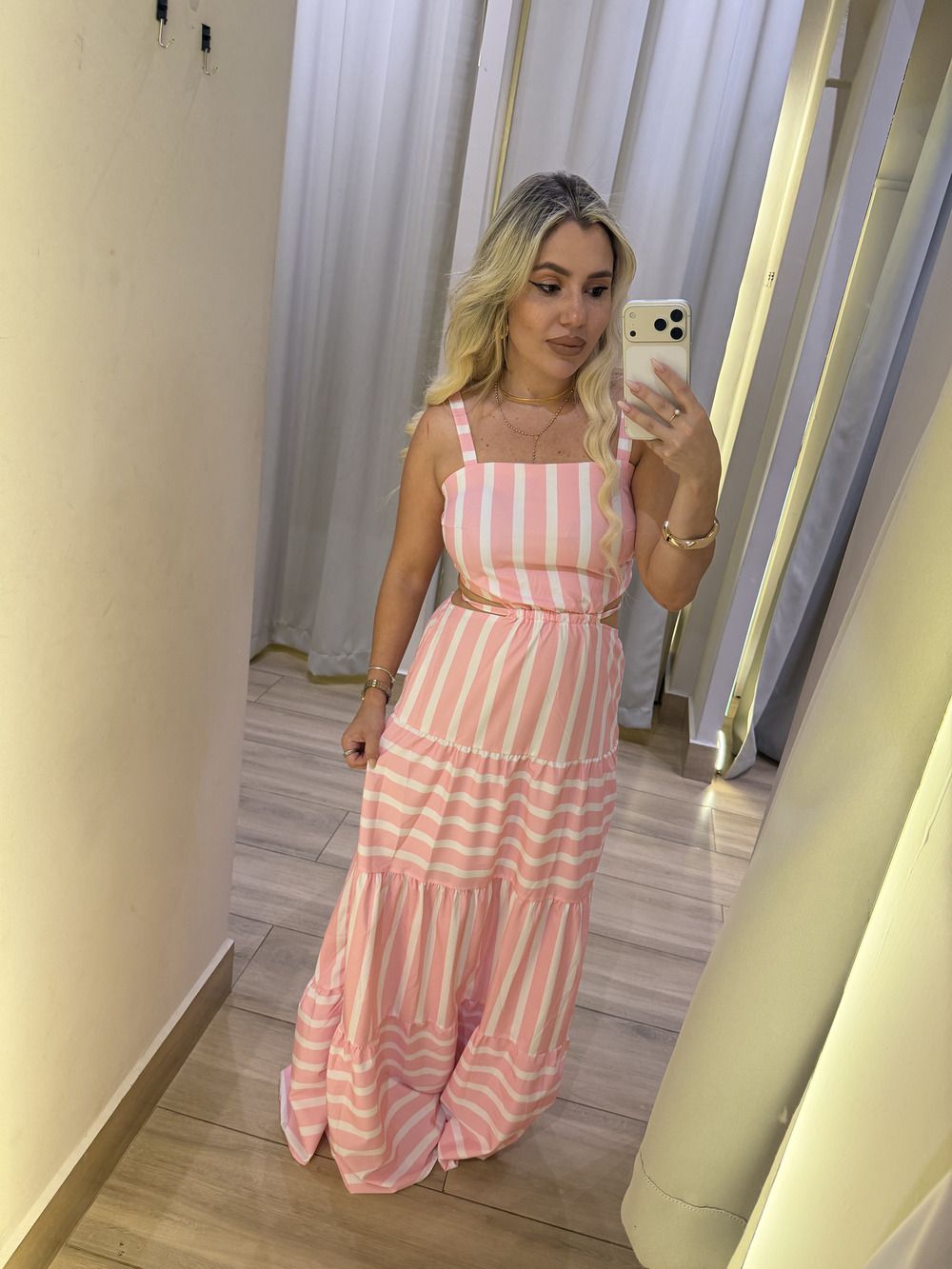 Vestido Longo Listrado - Di Florenza