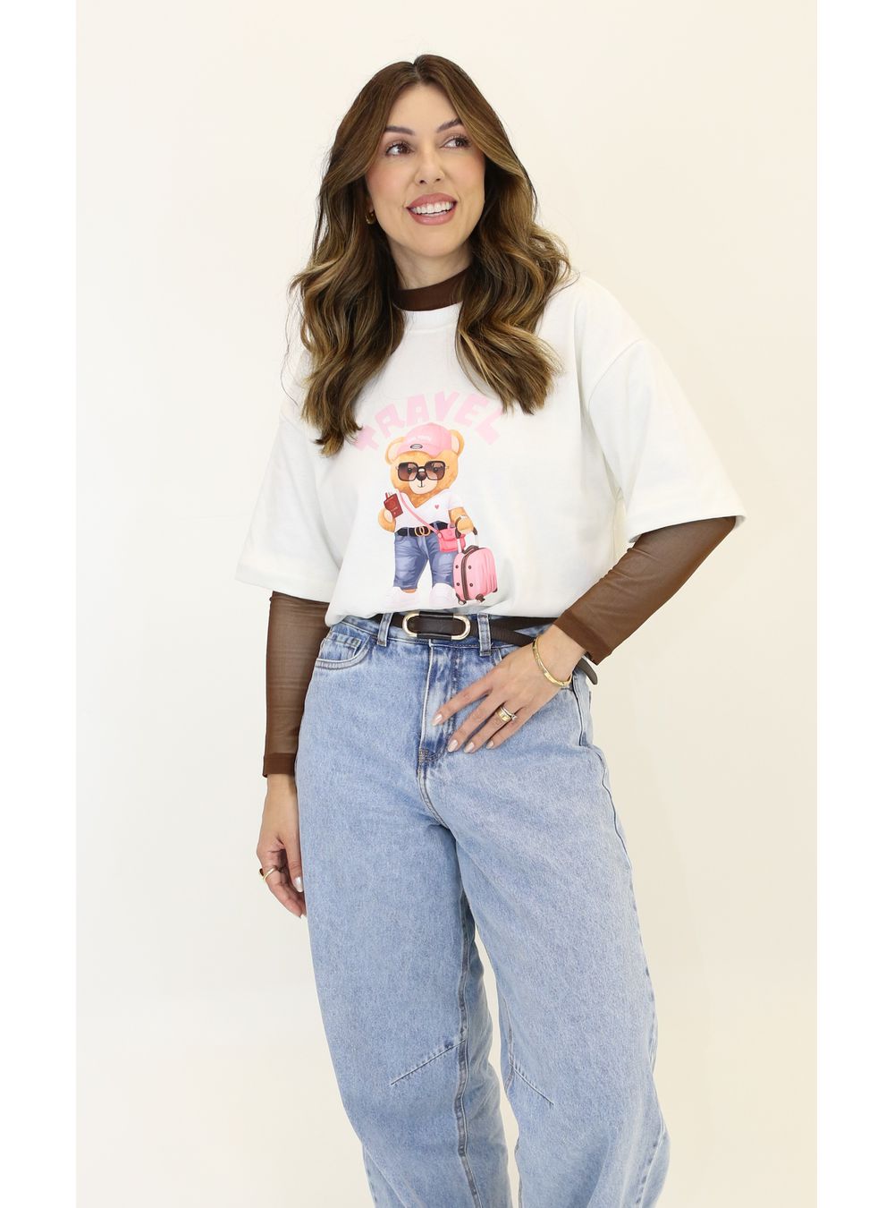 T-SHIRT OVERSIZED ESTELA OFF WHITE - EFFE