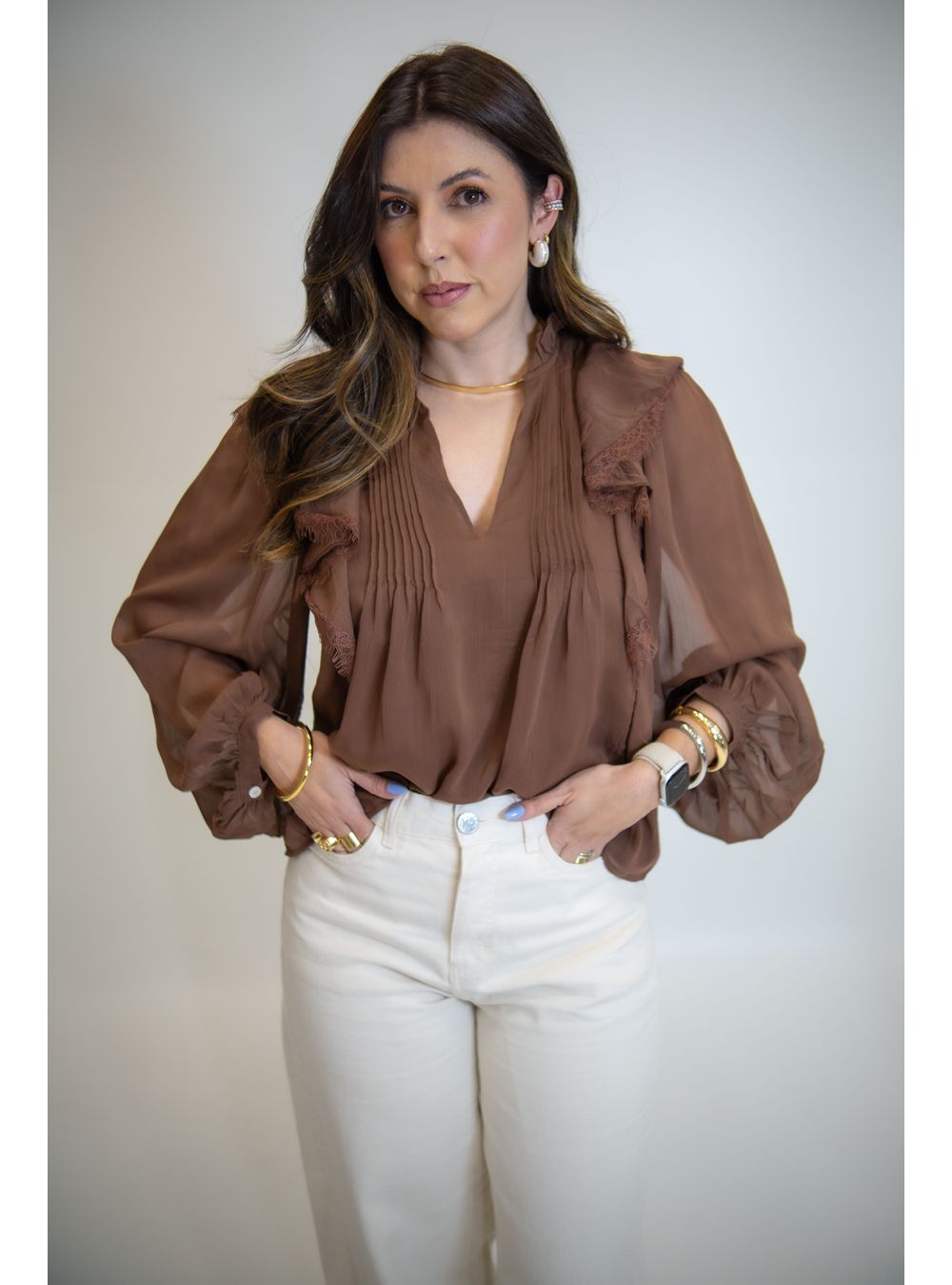 CAMISA PEÔNIA MARROM - EFFE