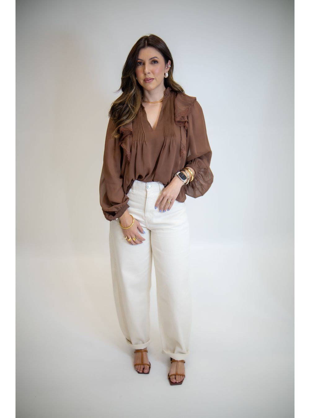 CAMISA PEÔNIA MARROM - EFFE