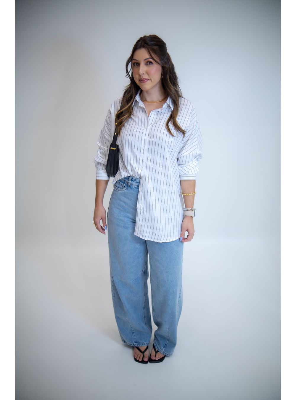 CAMISA LISTRADA DOMINIQUE BRANCA - EFFE