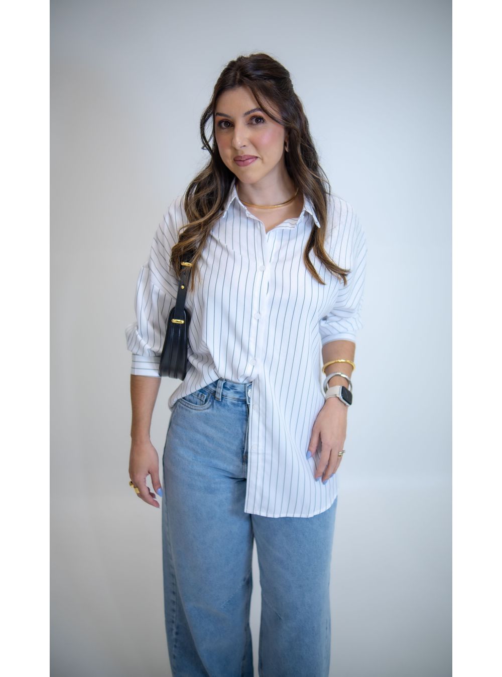 CAMISA LISTRADA DOMINIQUE BRANCA - EFFE