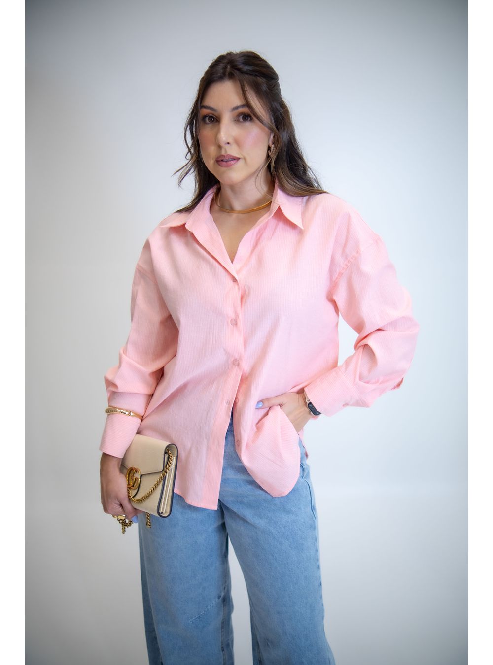 CAMISA ALINA ROSA LISTRADA - EFFE