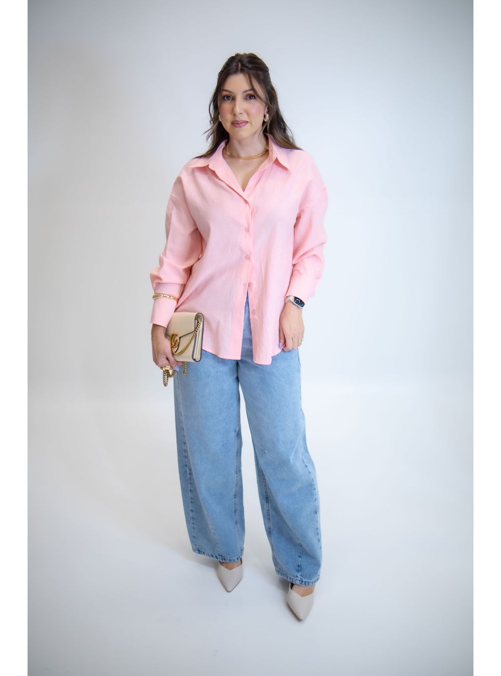 CAMISA ALINA ROSA LISTRADA - EFFE