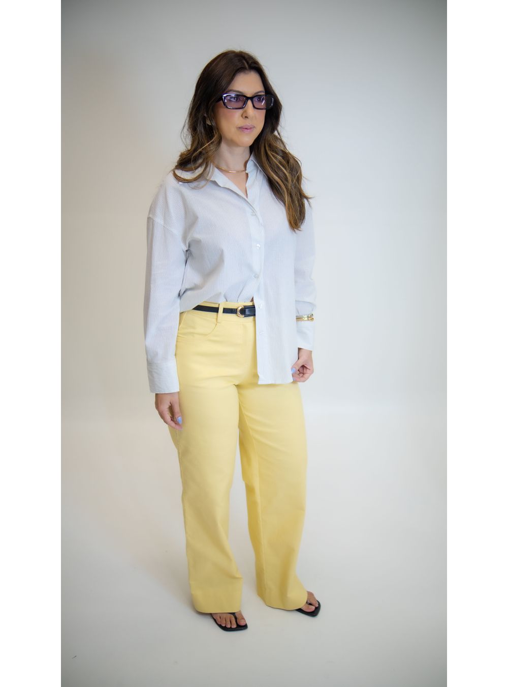 CALÇA SARJADA TESSA AMARELA - EFFE