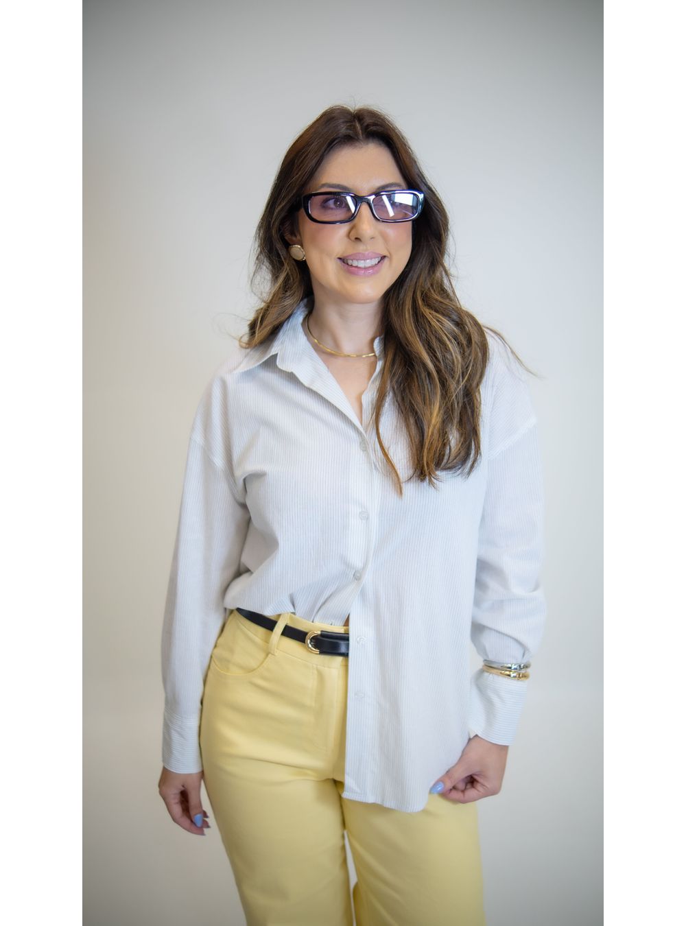CAMISA ALINA BRANCA LISTRADA - EFFE