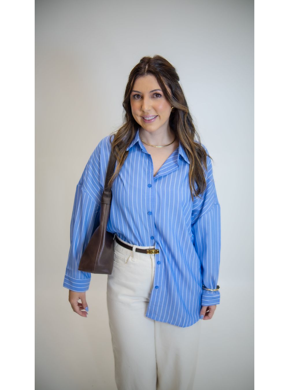 CAMISA LISTRADA DOMINIQUE AZUL - EFFE