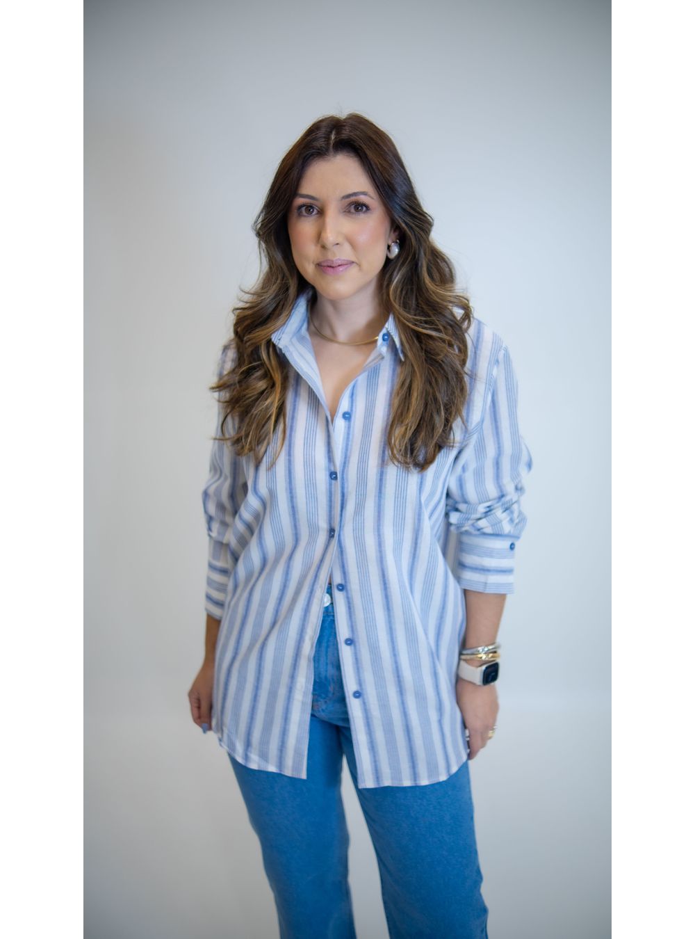 BLUSA LINA LISTRADA AZUL - EFFE
