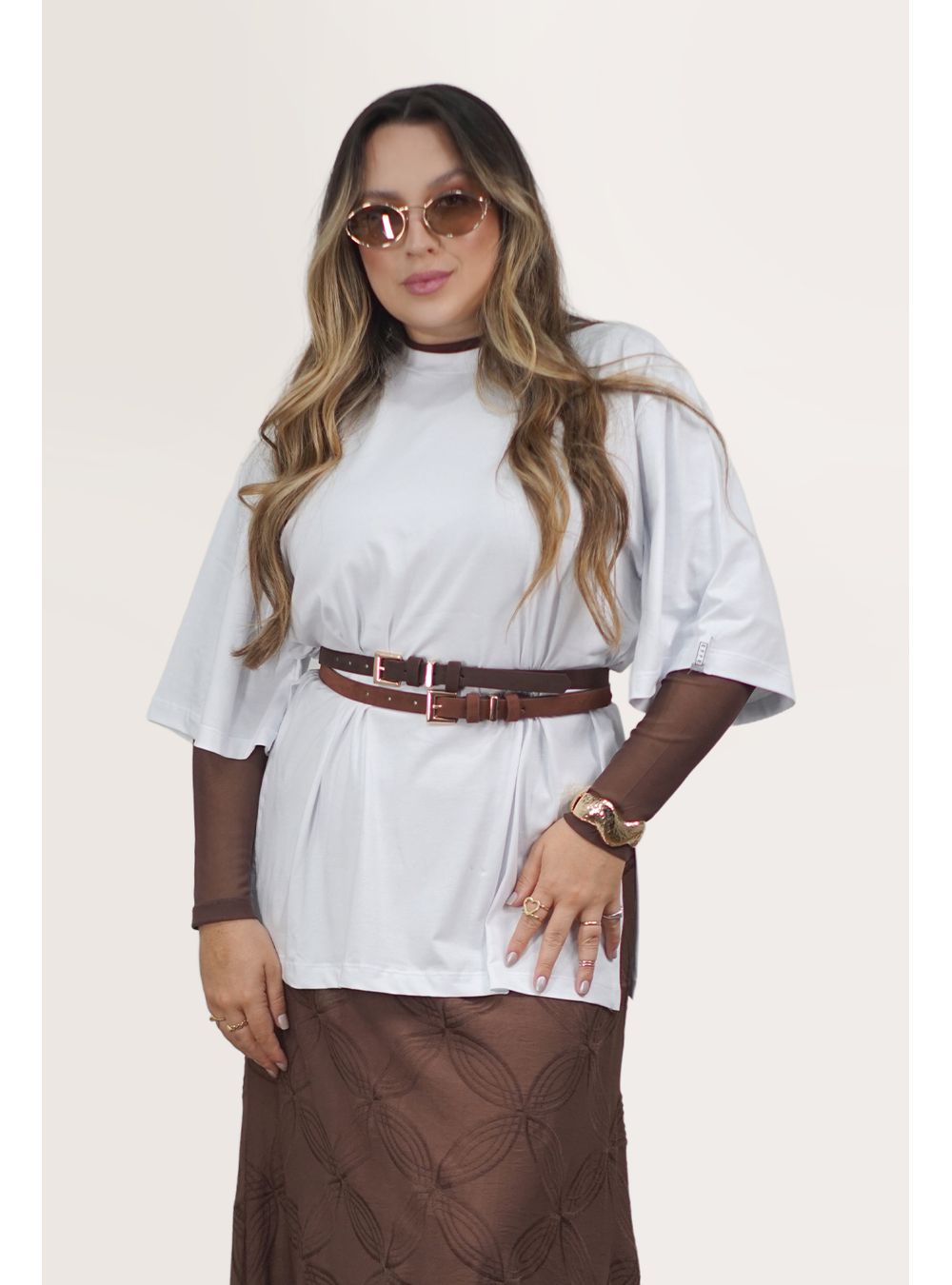 CAMISETA EFFE CAMILA BRANCA COM ABERTURA - EFFE
