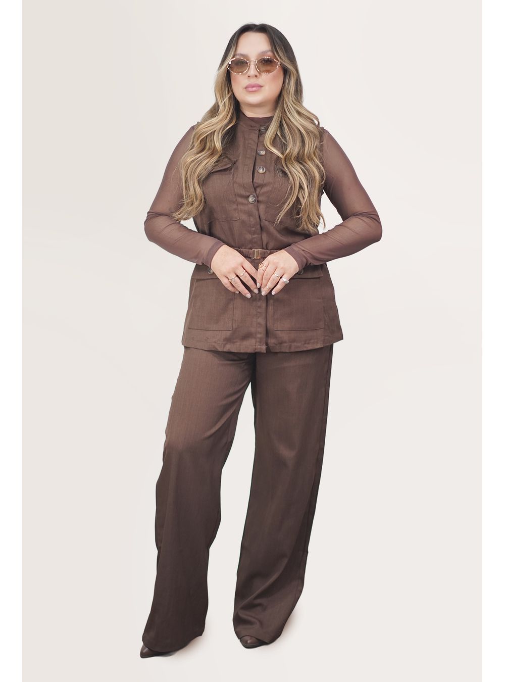 CONJUNTO AMALIA MARROM - EFFE