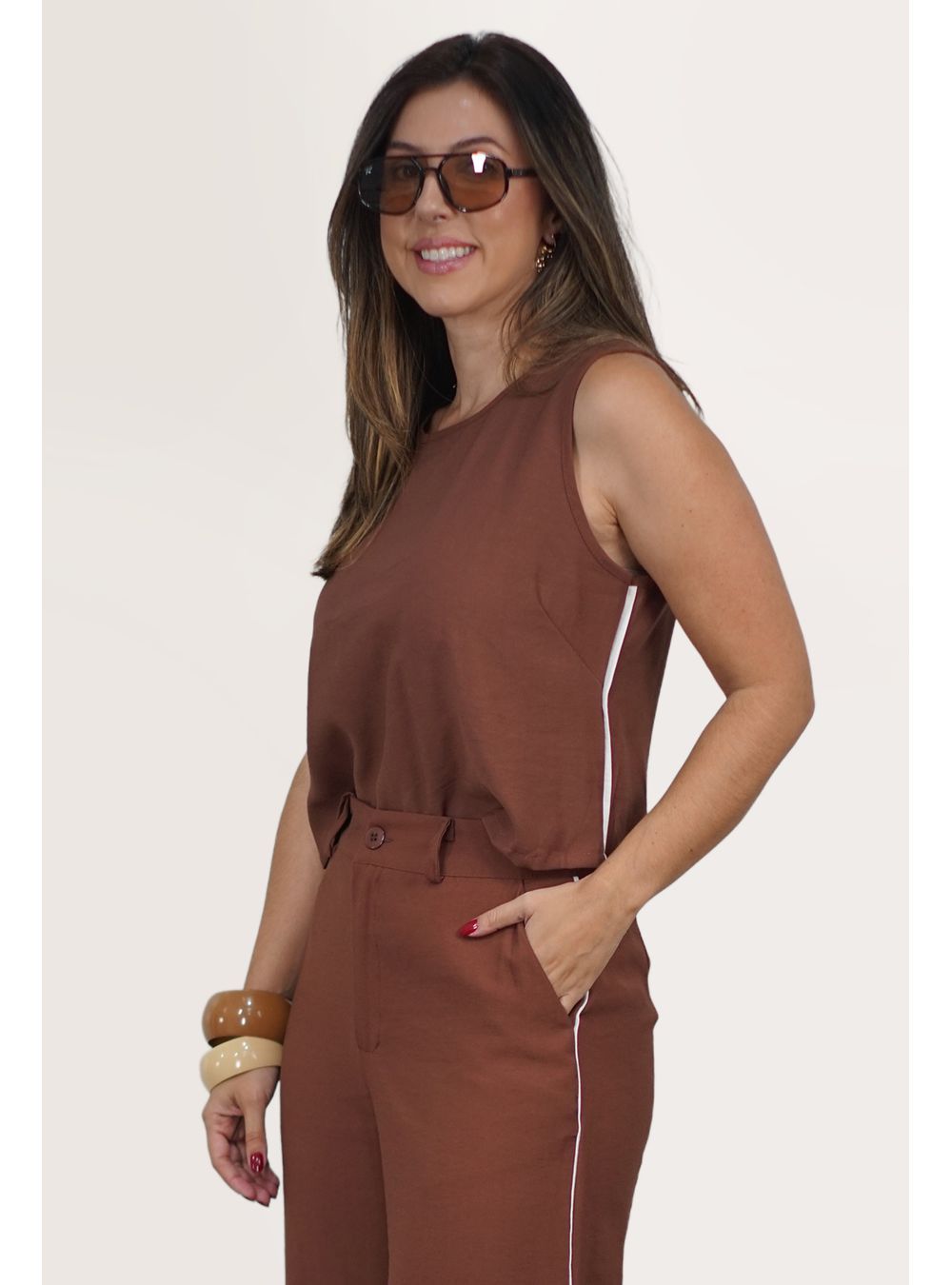 CONJUNTO EVELINE MARROM - EFFE