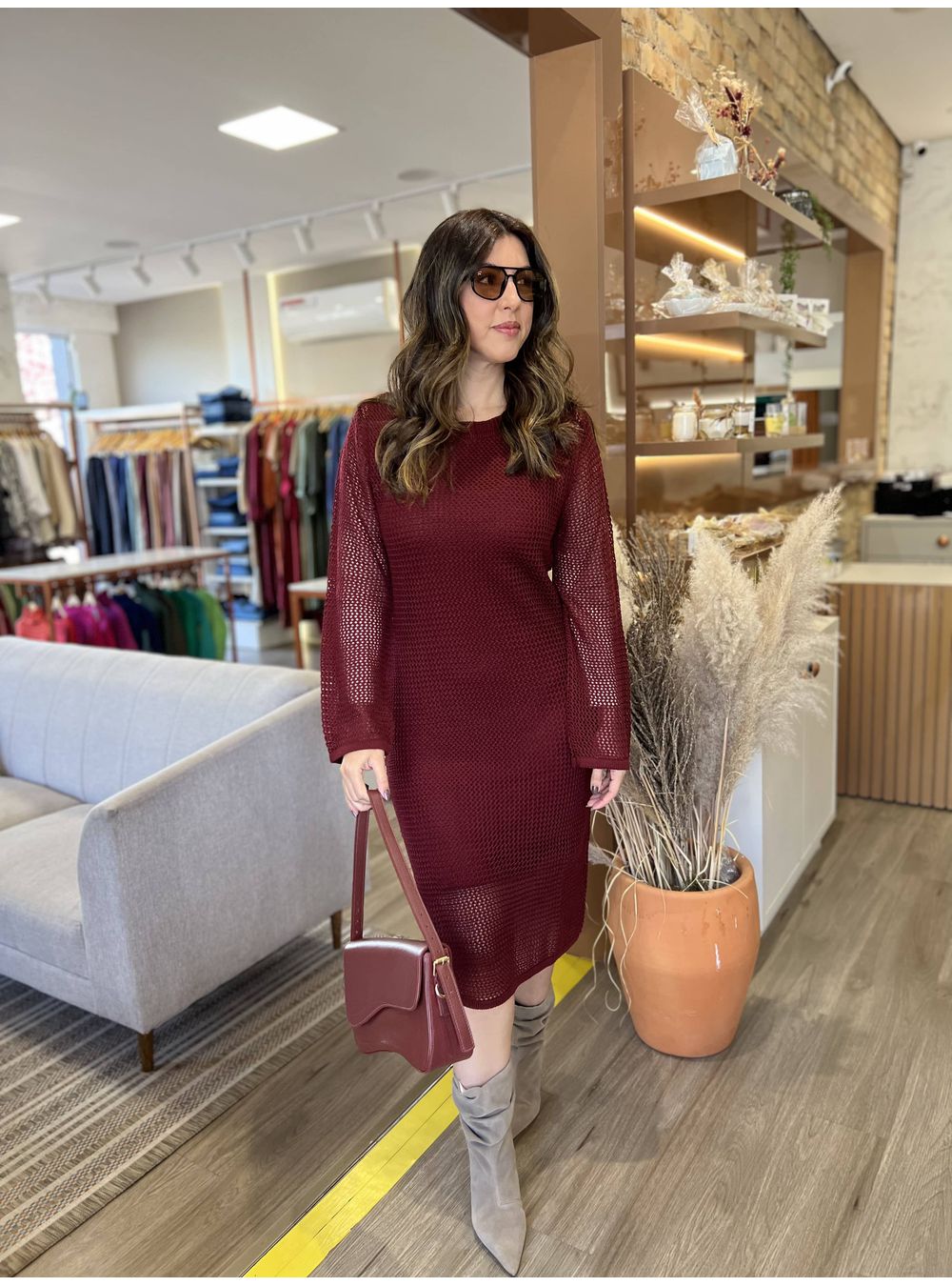 VESTIDO THALIA VINHO - EFFE