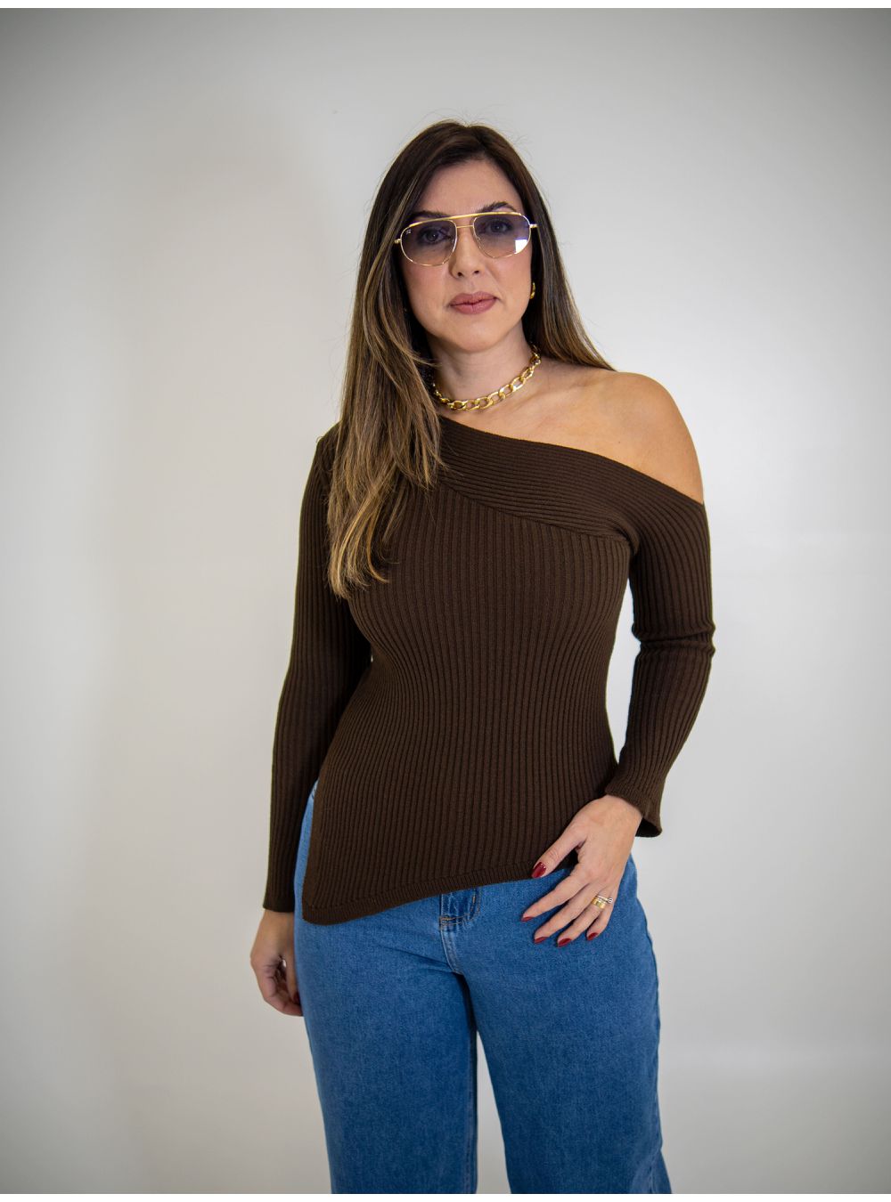 BLUSA AMARA MARROM - EFFE