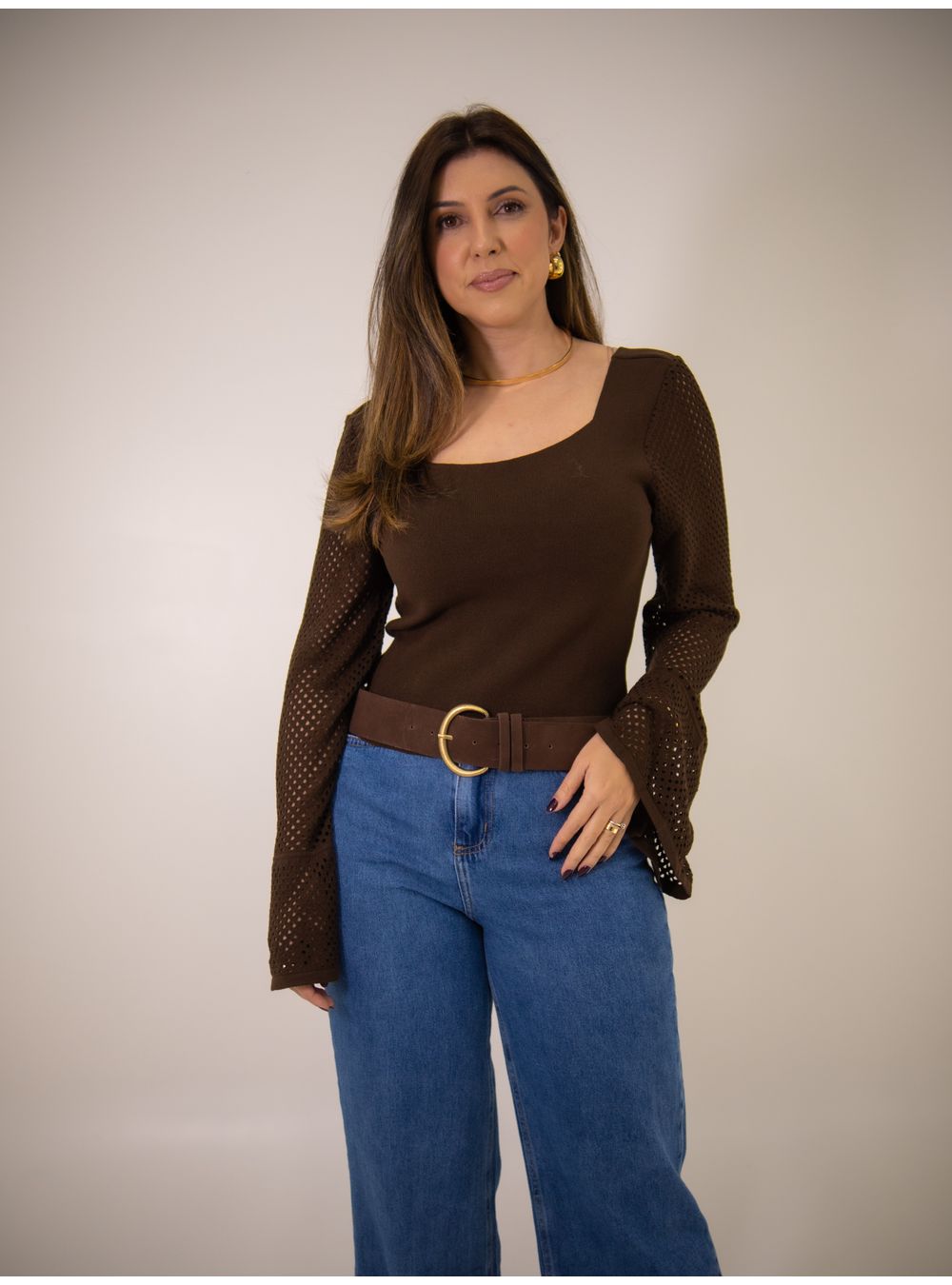BLUSA CLIO MARROM - EFFE
