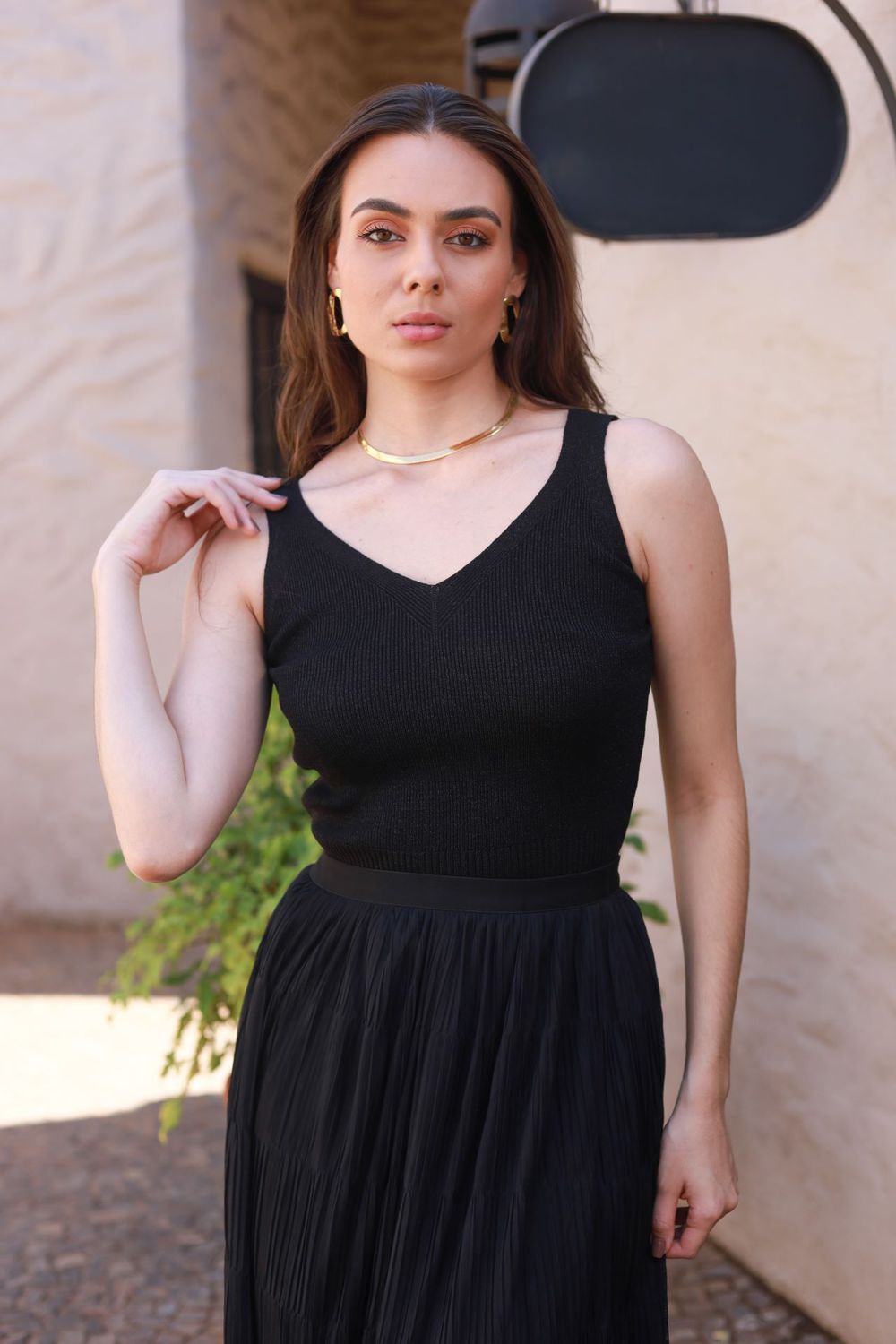 Cropped Lurex - Preto