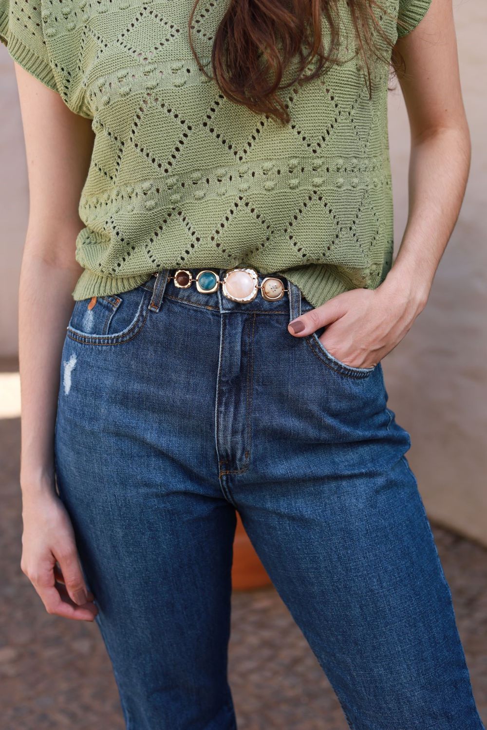 Blusa Tricot Ponto -Oliva