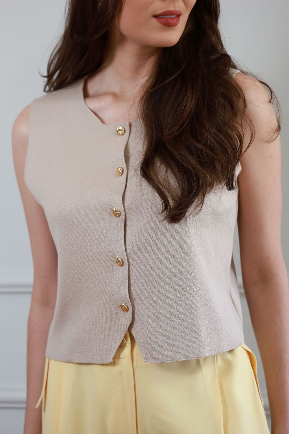 Colete Tricot Modal - Castor