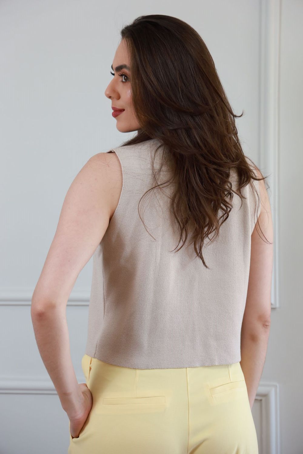 Colete Tricot Modal - Castor
