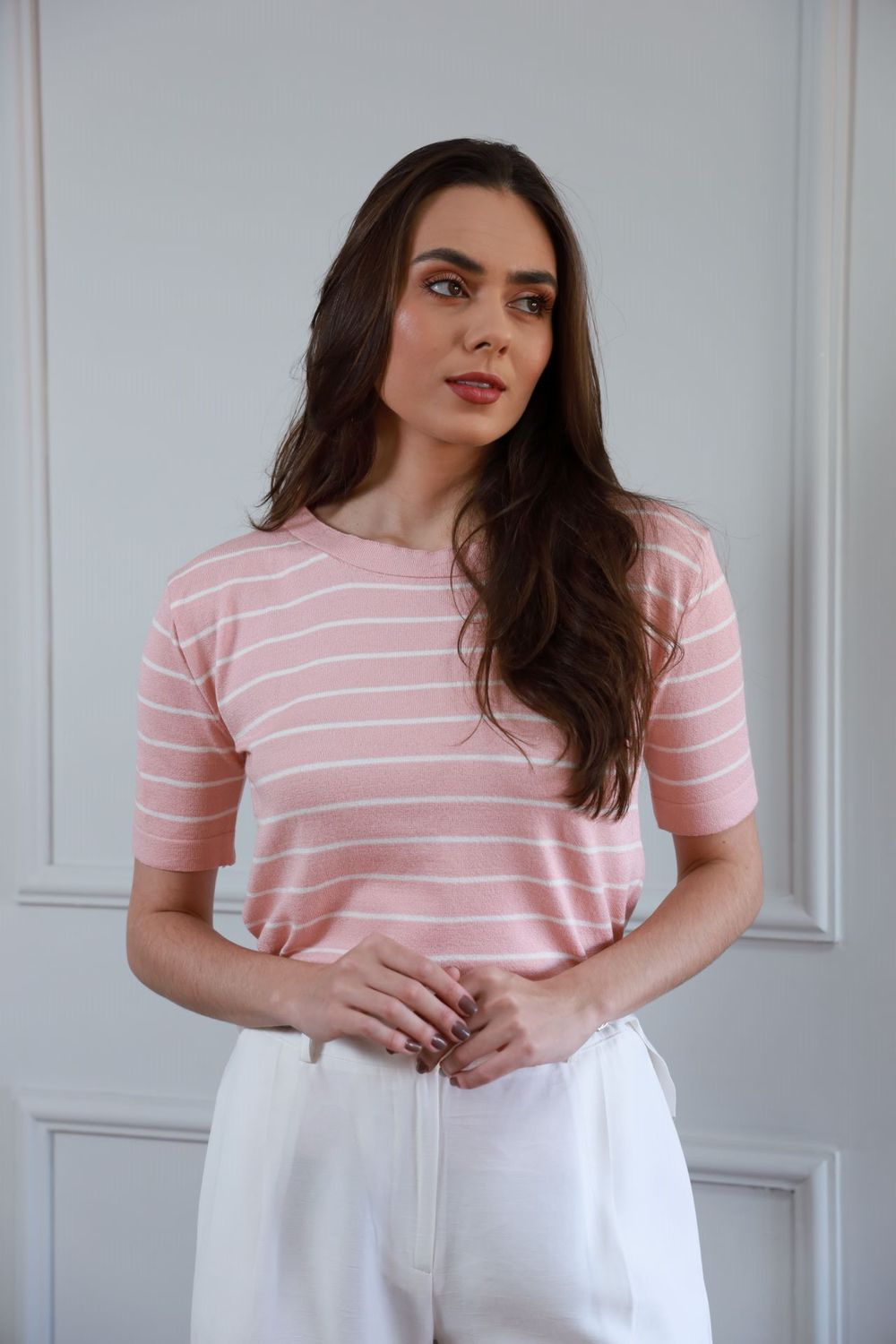 Blusa Tricot Listras - Rosa
