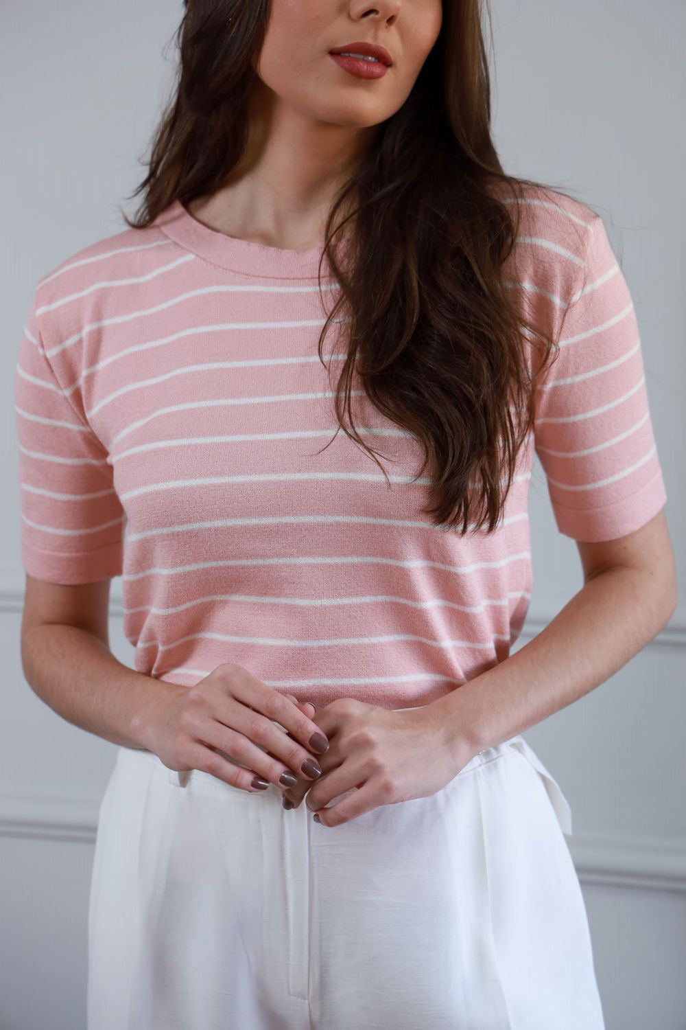 Blusa Tricot Listras - Rosa