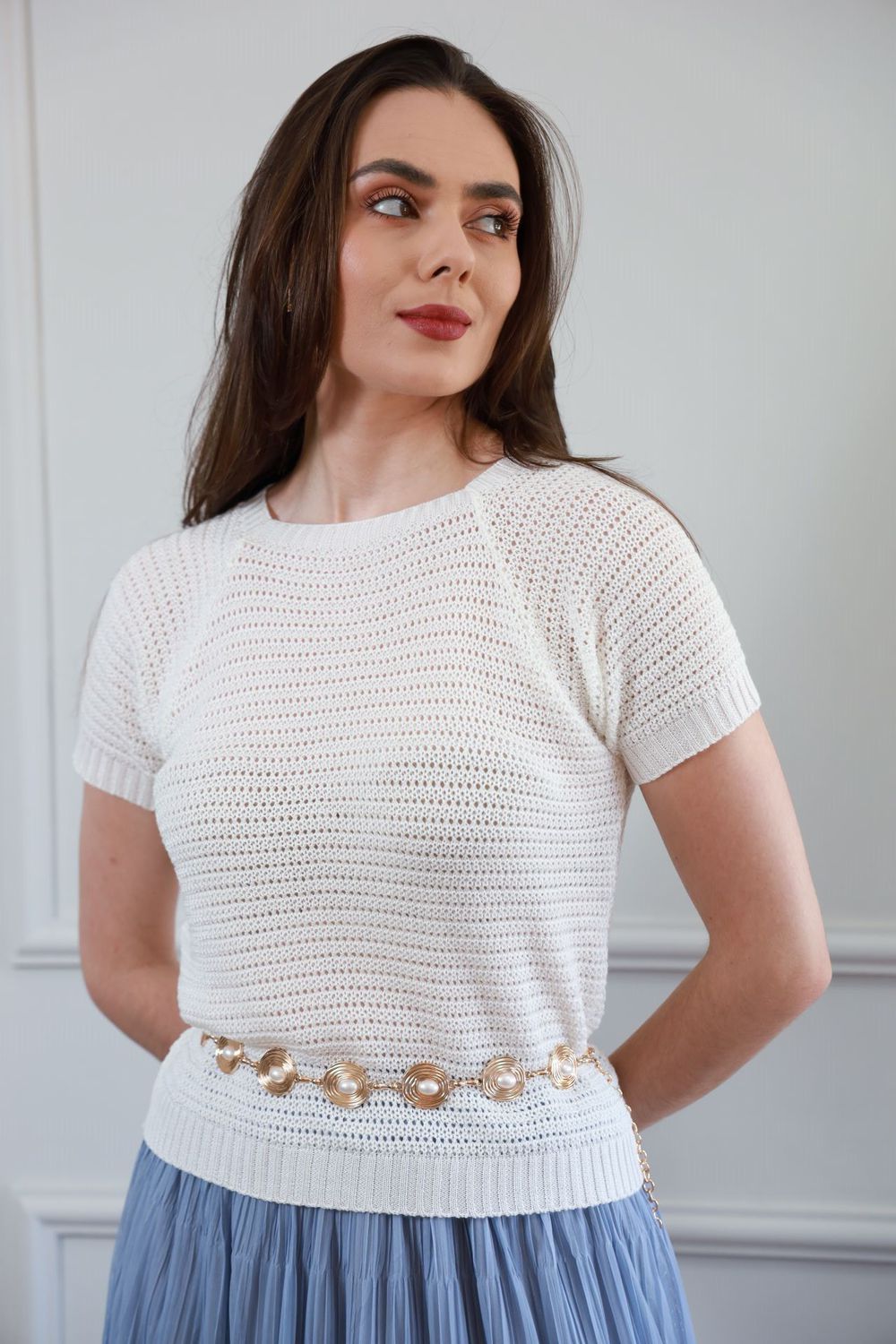 Blusa Tricot Manguinha - Off White