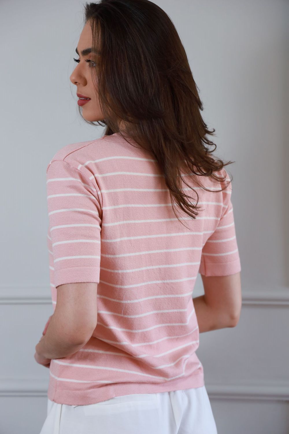 Blusa Tricot Listras - Rosa