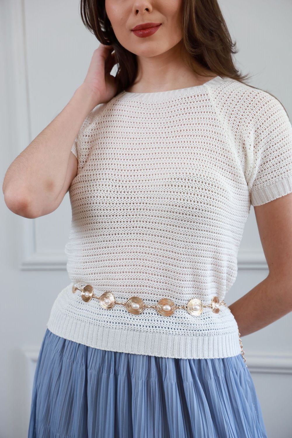 Blusa Tricot Manguinha - Off White