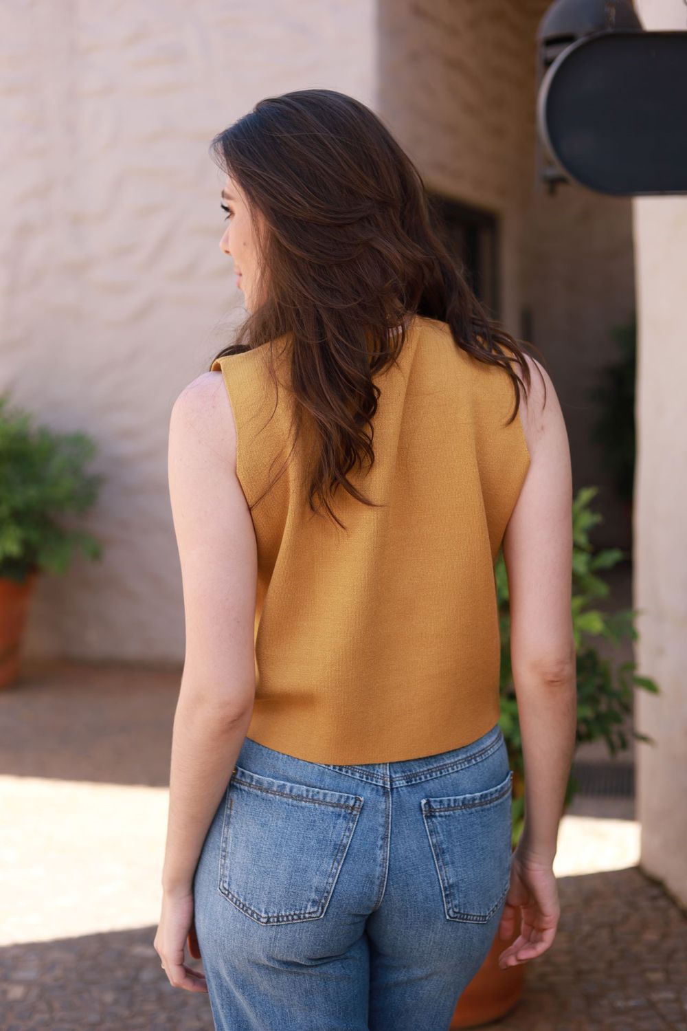 Colete Tricot Modal - Açafrão