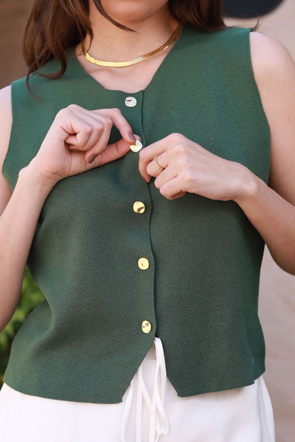Colete Tricot Modal - Verde