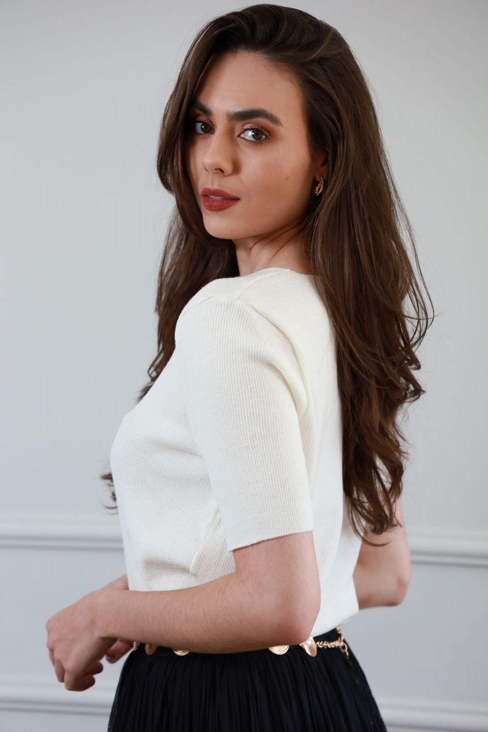 Blusa Tricot Dec V - Off White