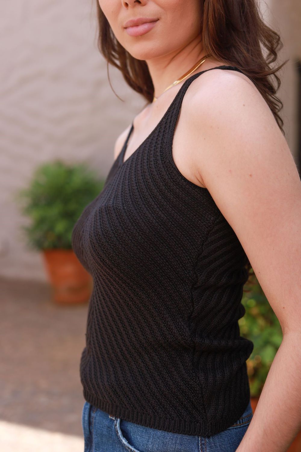 Regata Tricot Color - Preto