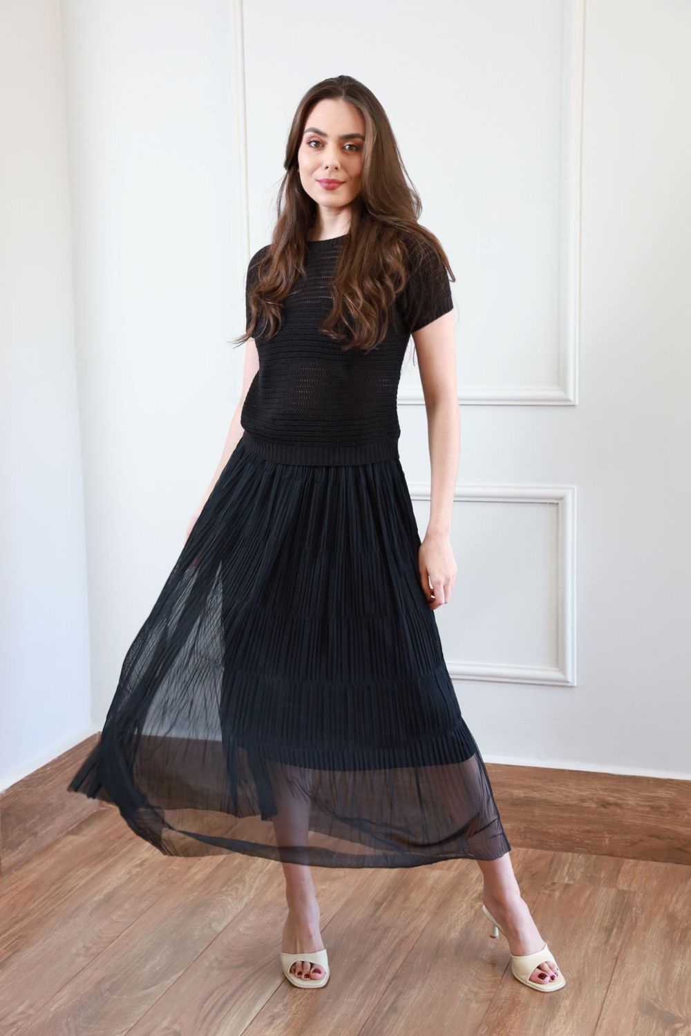 Blusa Tricot Manguinha - Preto
