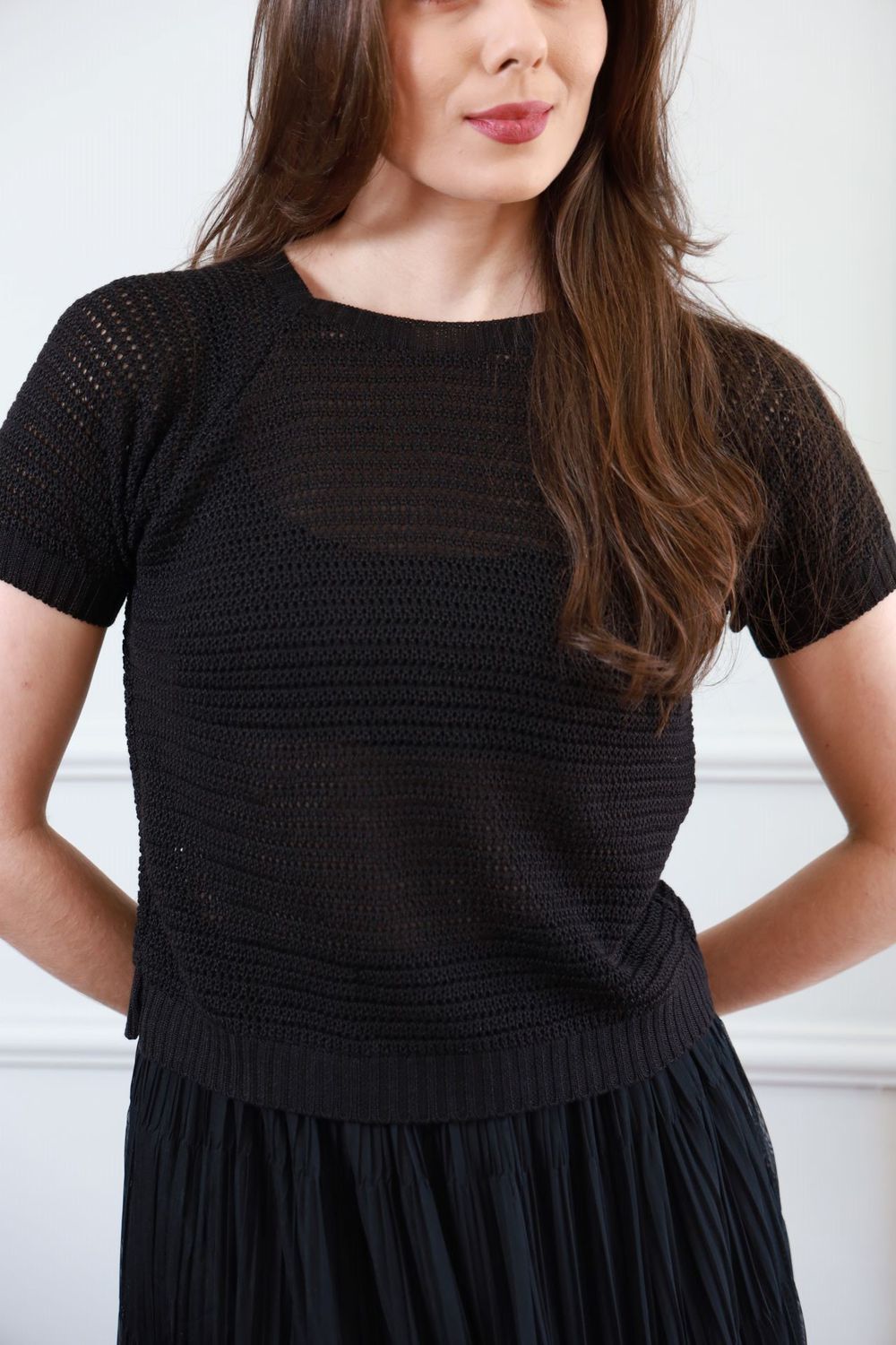 Blusa Tricot Manguinha - Preto