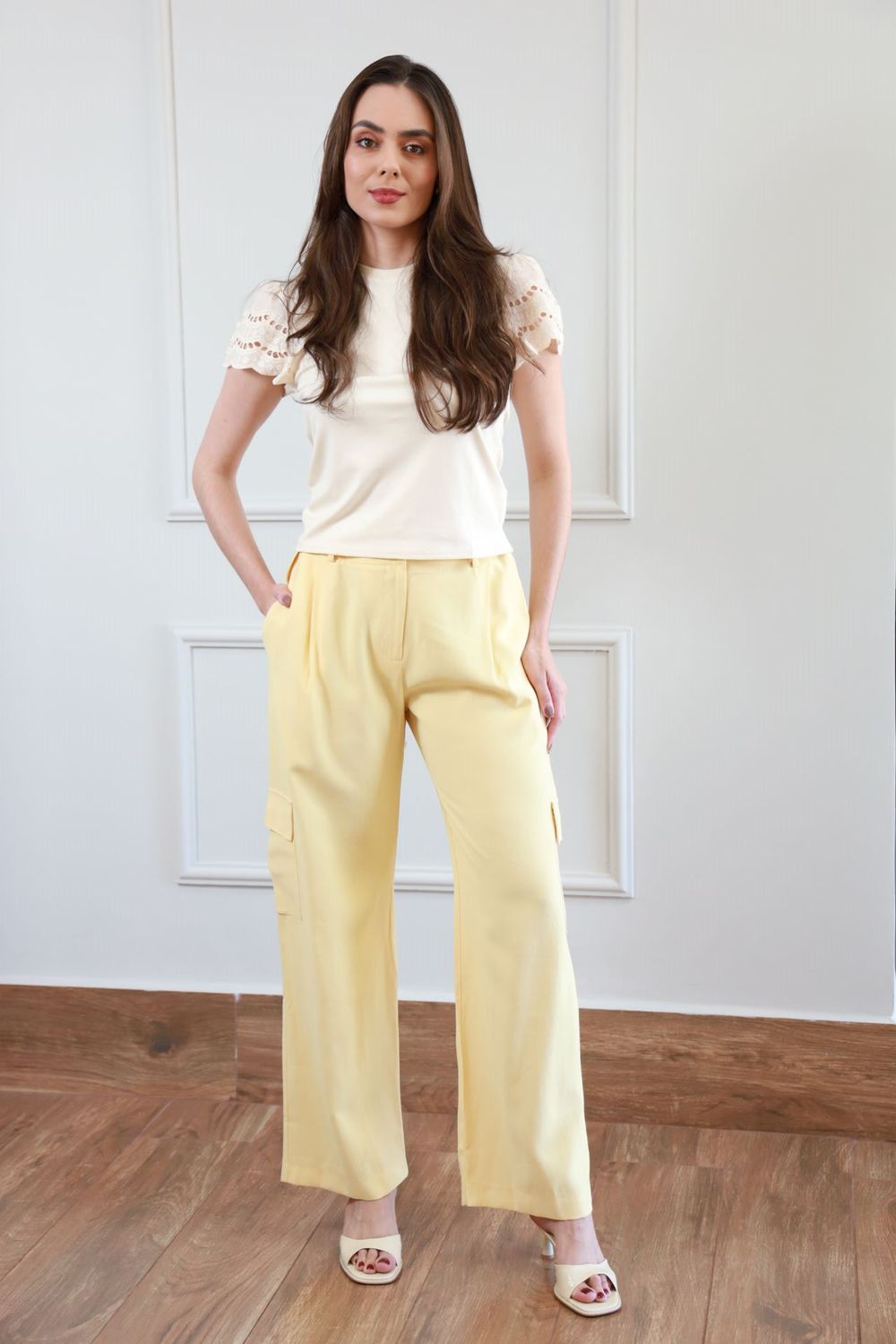 Blusa Manga Laise - Creme