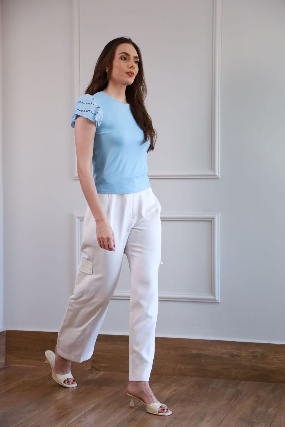 Blusa Manga Laise - Azul
