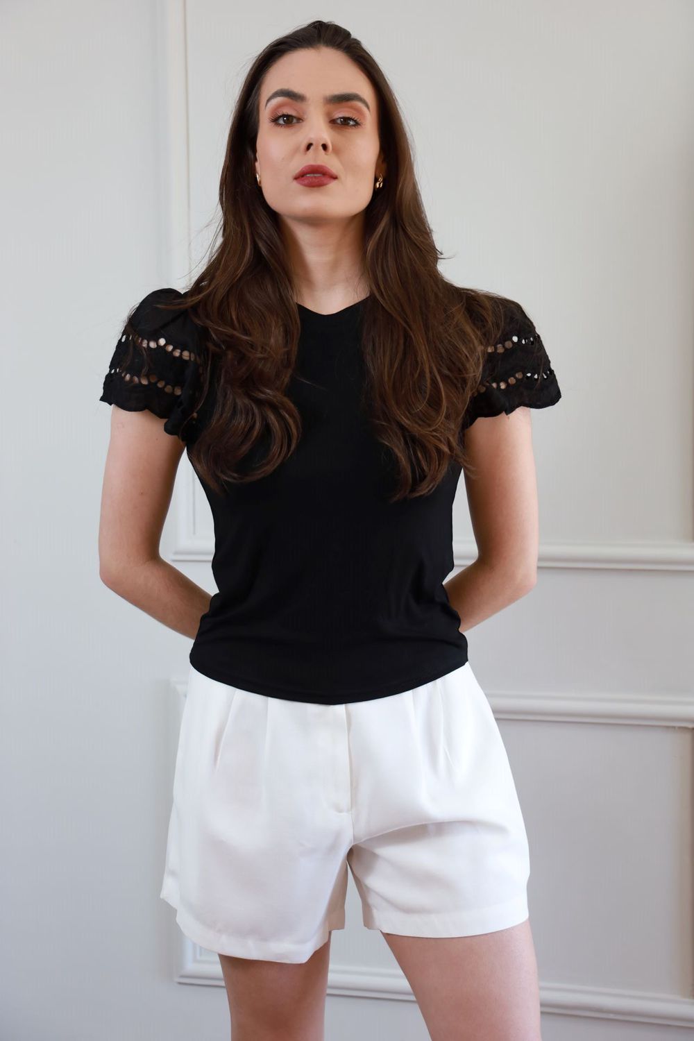 Blusa Manga Laise - Preto