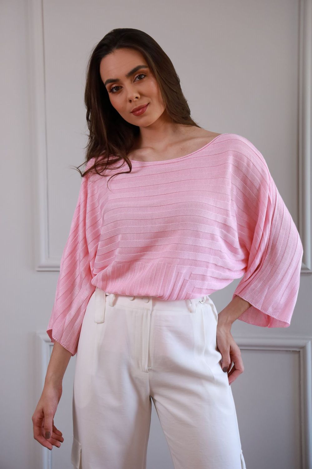 Blusa Tricot Ampla - Rosa
