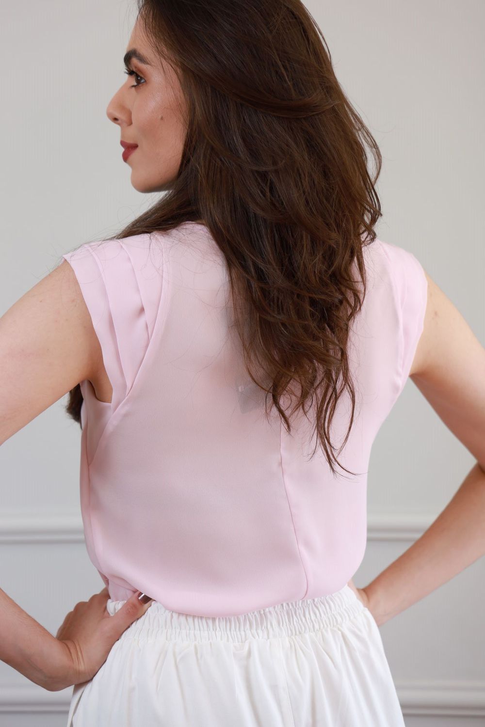 Blusa Detalhe Manga - Rosa