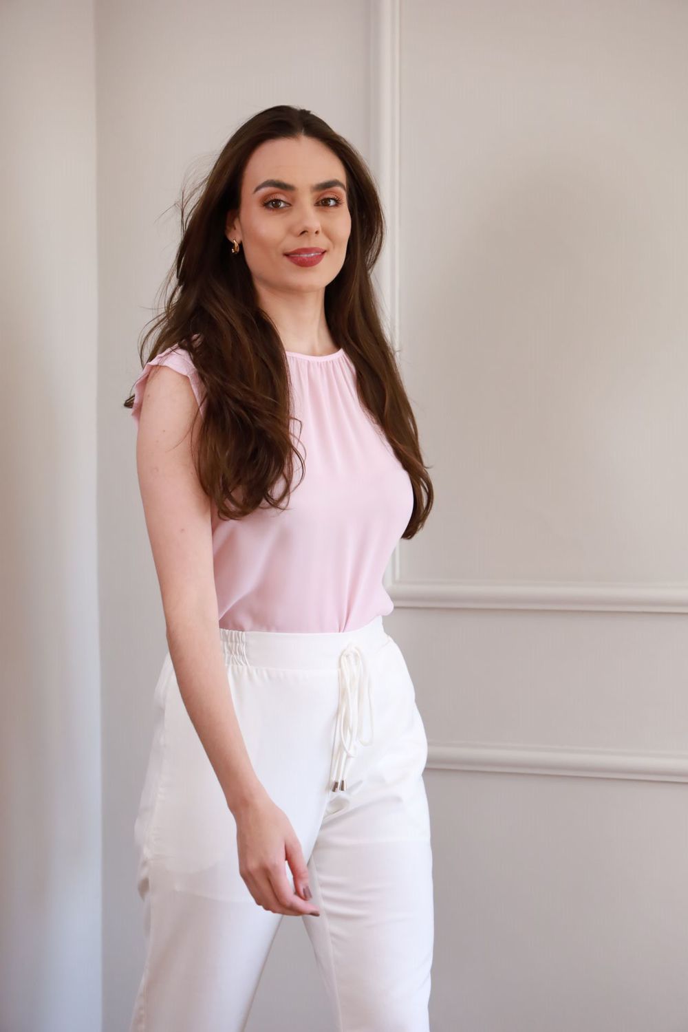 Blusa Detalhe Manga - Rosa