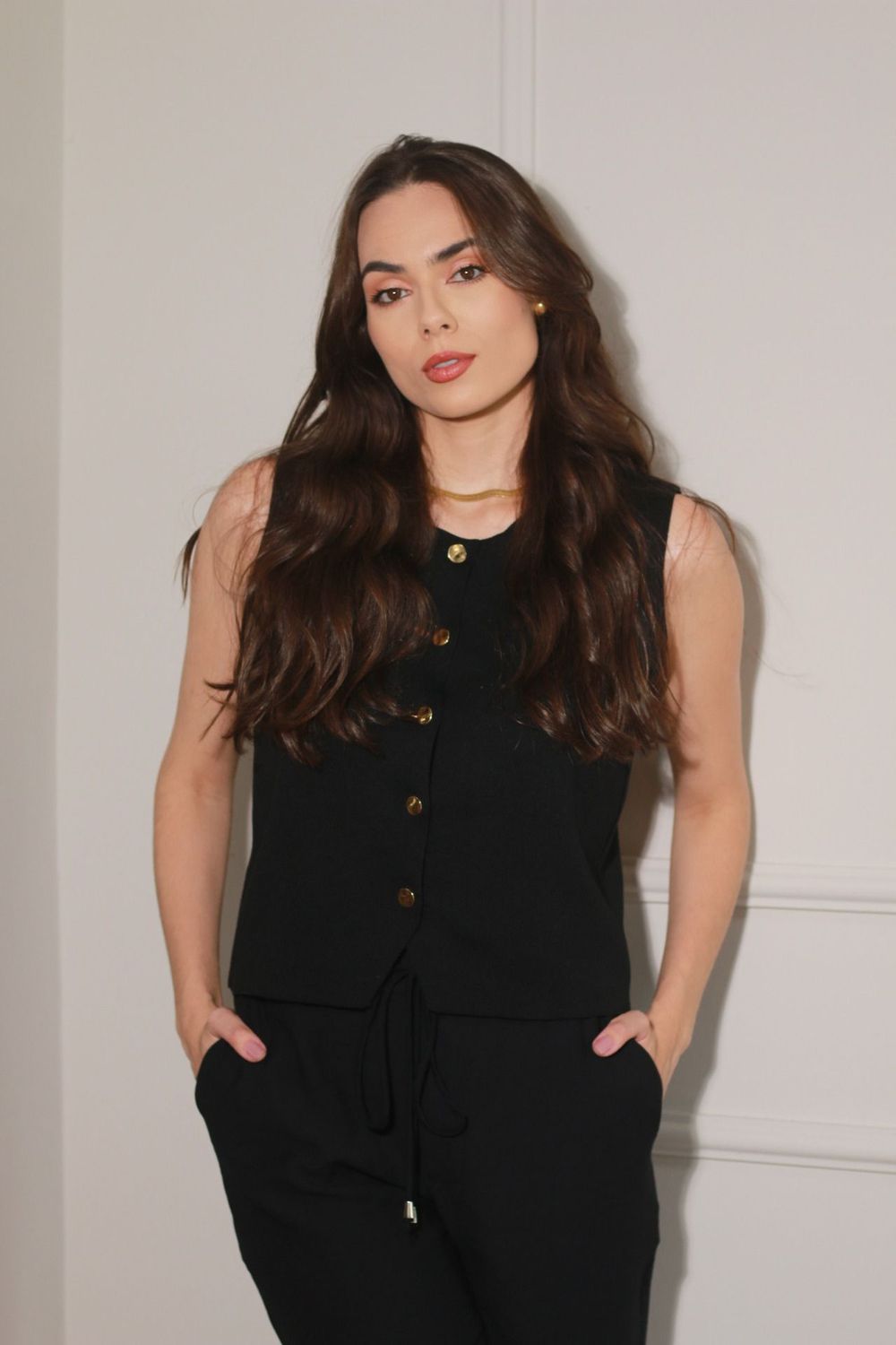 Colete Tricot Modal - Preto