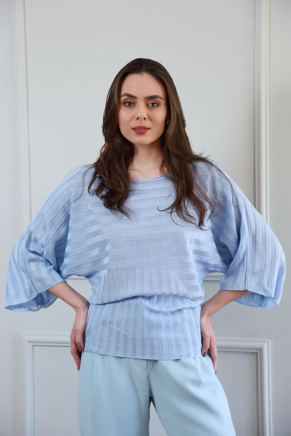 Blusa Tricot Ampla - Azul