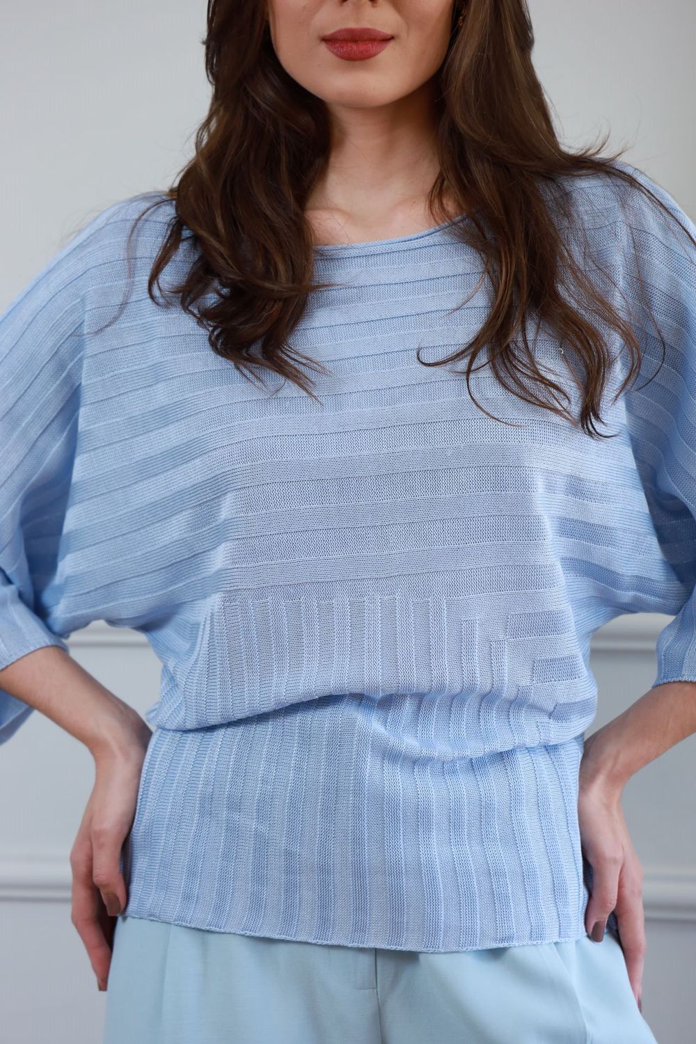 Blusa Tricot Ampla - Azul