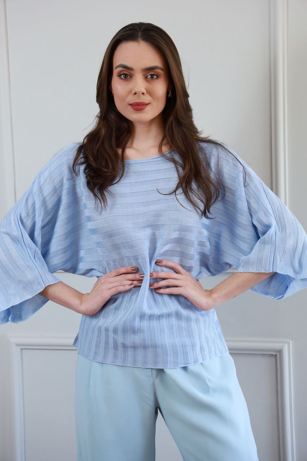Blusa Tricot Ampla - Azul