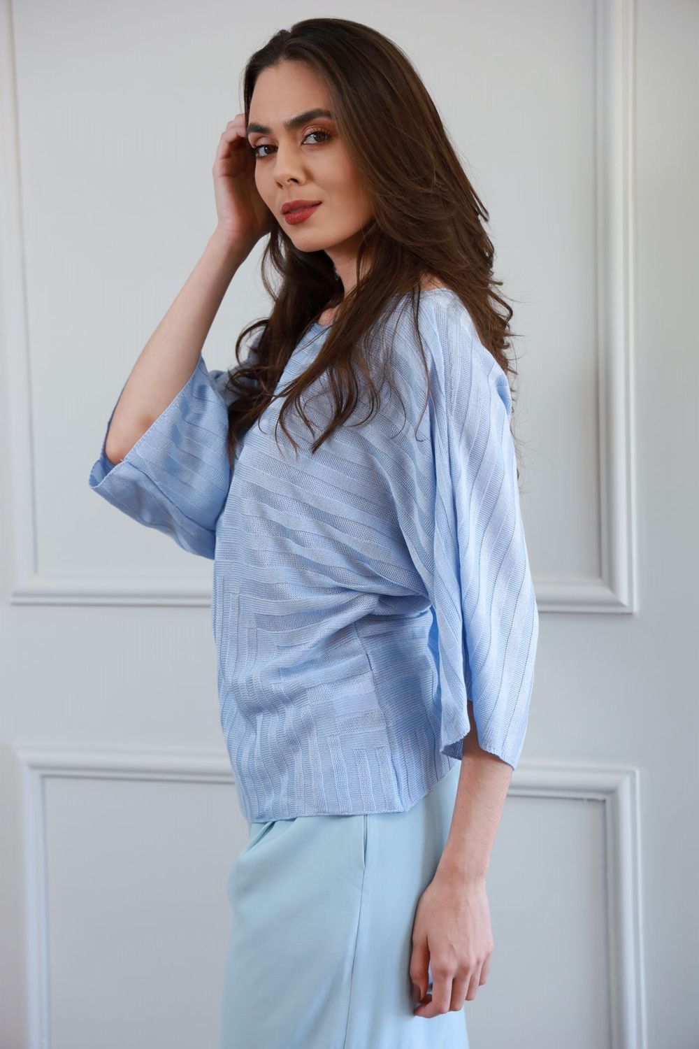 Blusa Tricot Ampla - Azul